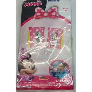 Bestway Disney Minnie Inflatable Armbands Ages 3-6 Swimming Pool Floats For Kids